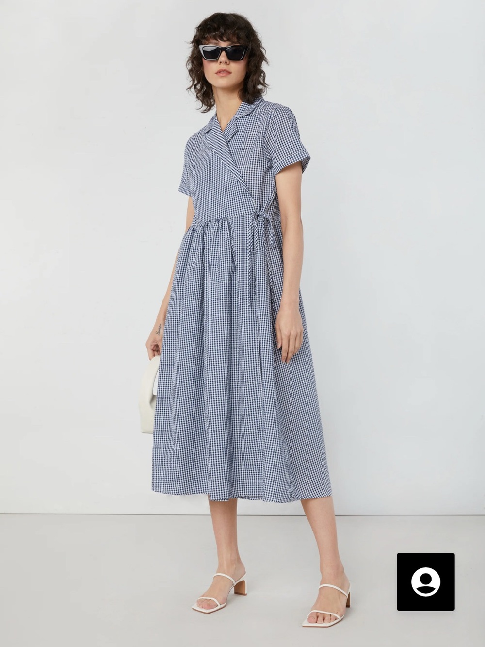Oak + Fort Gingham Wrap Dress